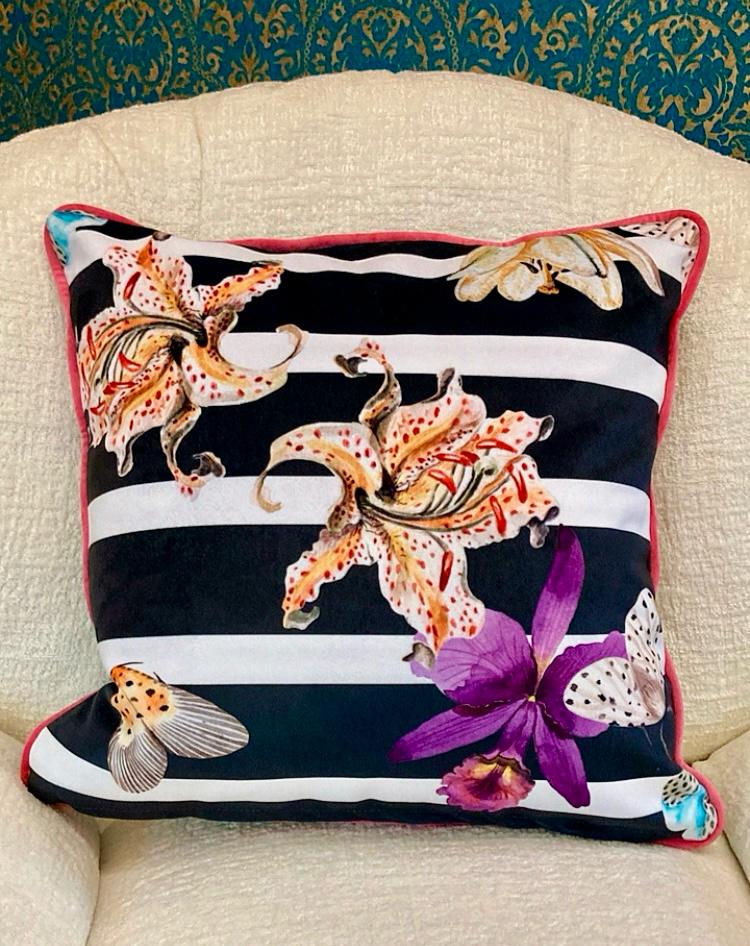 Coussin Feuilles Tropicales