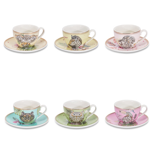 SET 6 TAZZE CAFFÉ ANIMALIER
