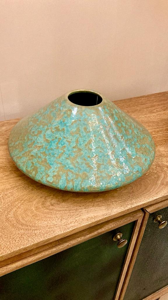 Aquamarine Disc Vase